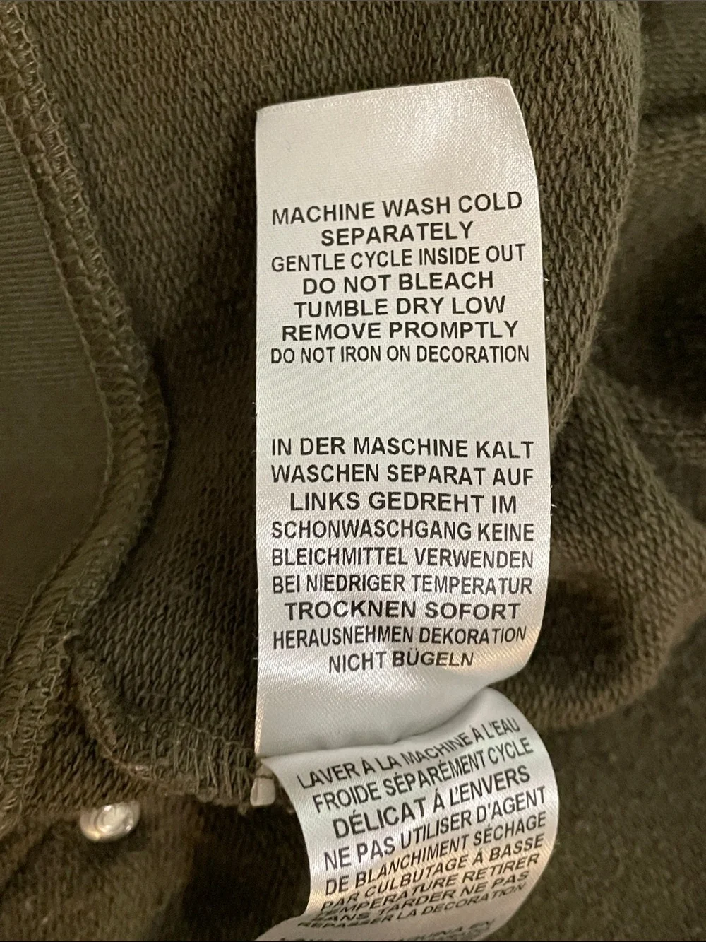 True Religion Mens World Tour Buddha Zip Up Hoodie Sweatshirt Olive Green XL